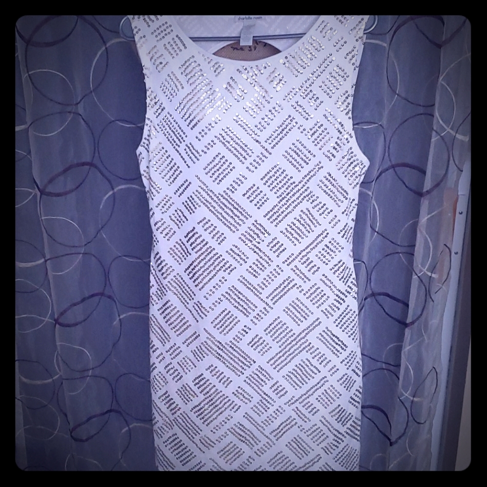 NWOT gold sequined dress will fit M to L